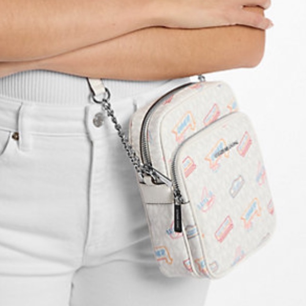 Michael Kors Cream Crossbody with Colorful Prints
